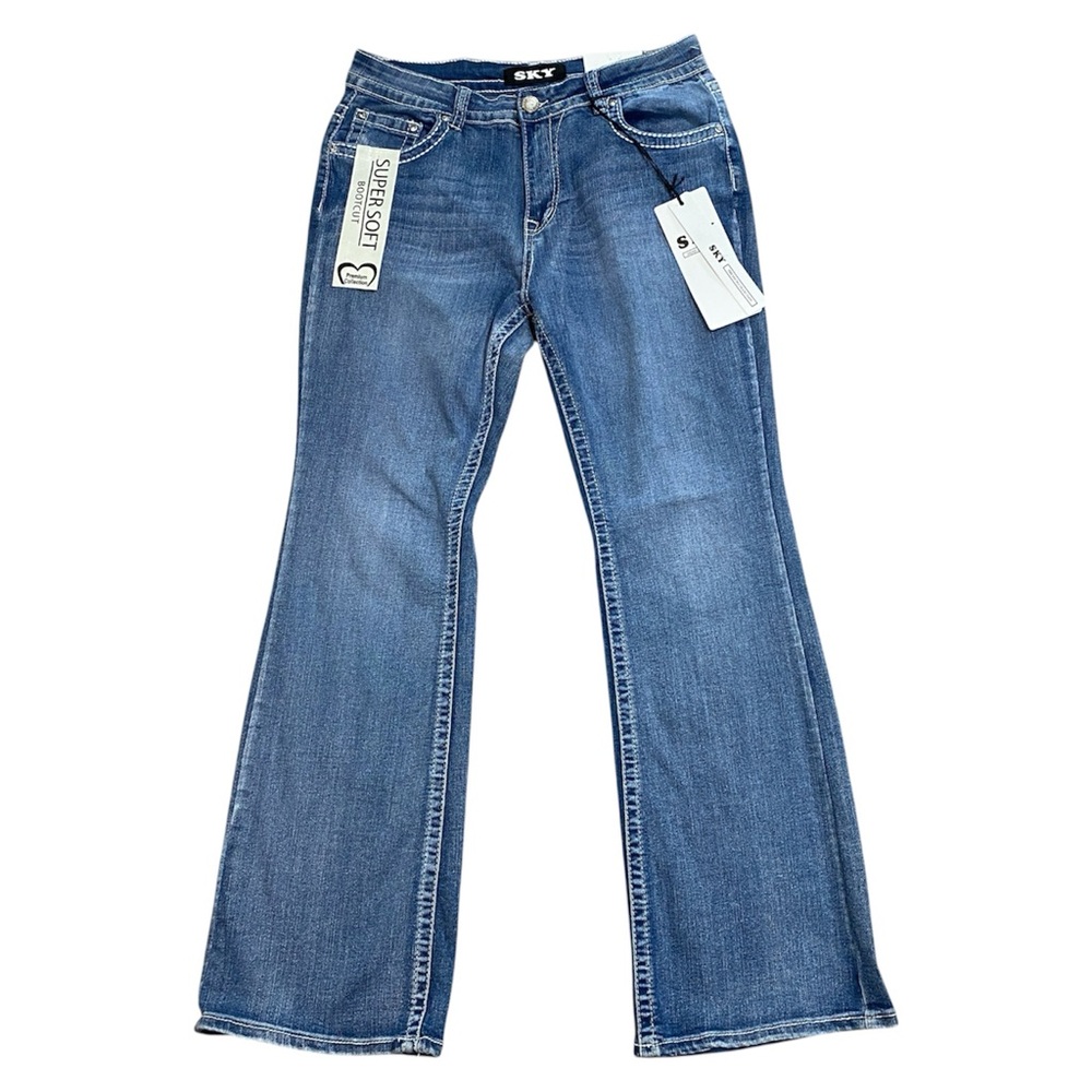 Sky Premium Collection Embellished Western Bootcut Jeans Angel Wings Skulls